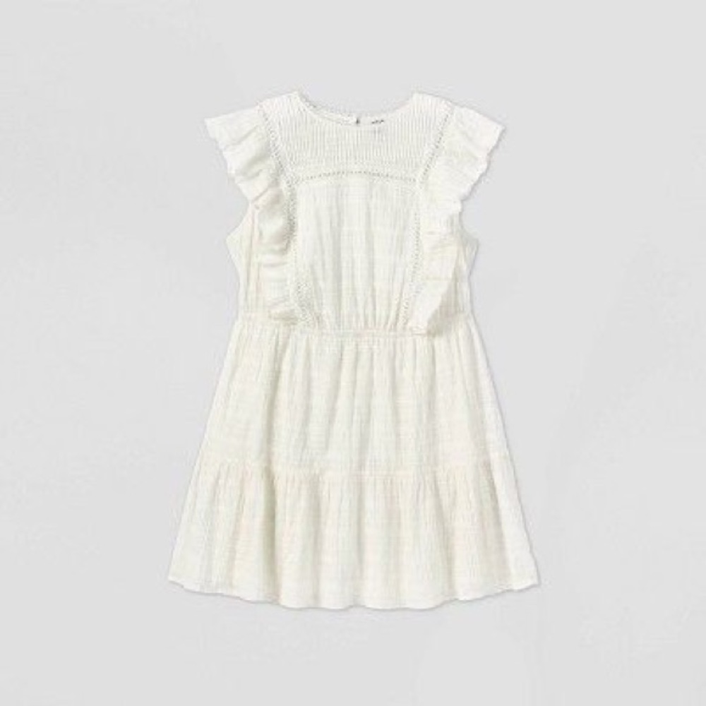 White apron style summer dress